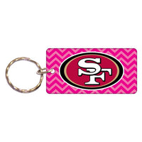 Wholesale-San Francisco 49ers PINK CHEVRON Keychain Rectangle