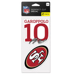 Wholesale-San Francisco 49ers Perfect Cut Decal Set of Two 4"x4" Jimmy Garoppolo