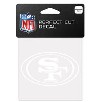 Wholesale-San Francisco 49ers Perfect Cut White Decal 4" x 4"