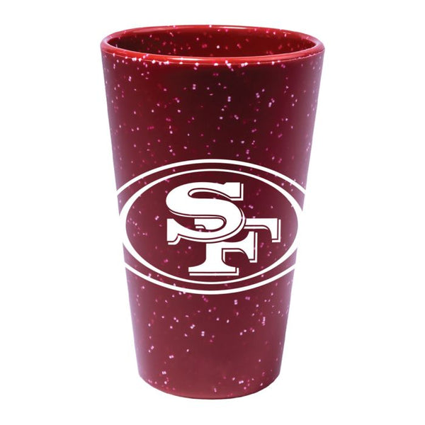 Wholesale-San Francisco 49ers Red Speckle 16 oz Silicone Pint Glass