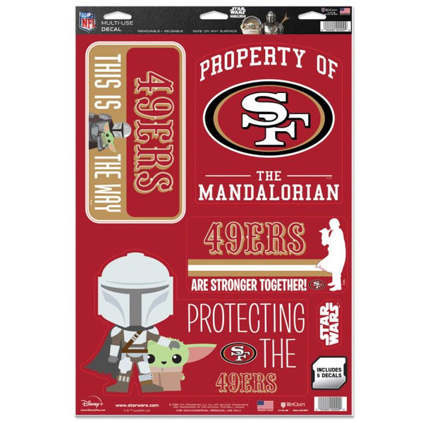 Wholesale-San Francisco 49ers / Star Wars Mandalorian Multi-Use Decal 11" x 17"