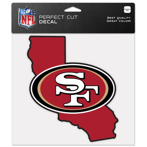 Wholesale-San Francisco 49ers State Shaped Perfect Cut Color Decal 8" x 8"