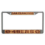 Wholesale-San Francisco 49ers WOOD Lic Plt Frame S/L Printed