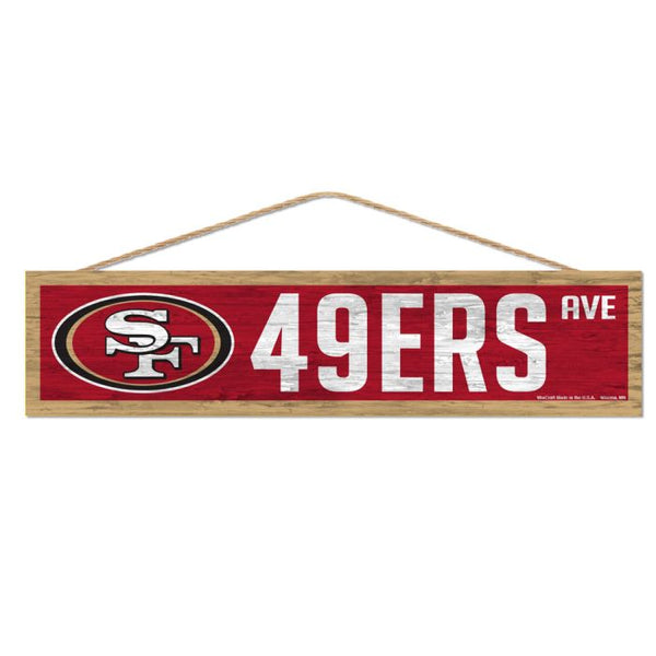 Wholesale-San Francisco 49ers Wood Sign-with Rope 4" x 17"