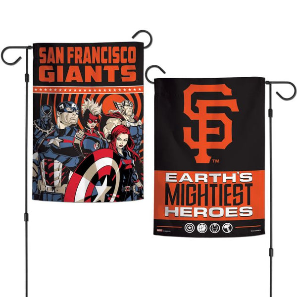 Wholesale-San Francisco Giants / Marvel (c) 2021 MARVEL Garden Flags 2 sided 12.5" x 18"