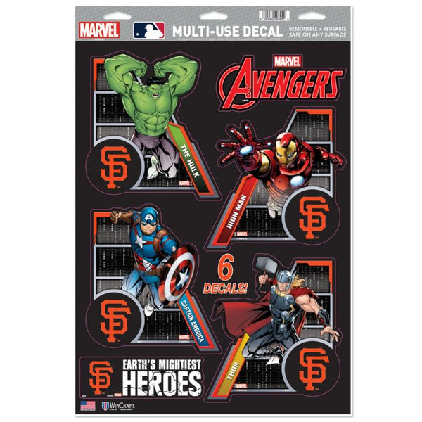Wholesale-San Francisco Giants / Marvel (c) 2021 MARVEL Multi-Use Decal 11" x 17"