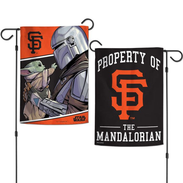Wholesale-San Francisco Giants / Star Wars Mandalorian Garden Flags 2 sided 12.5" x 18"