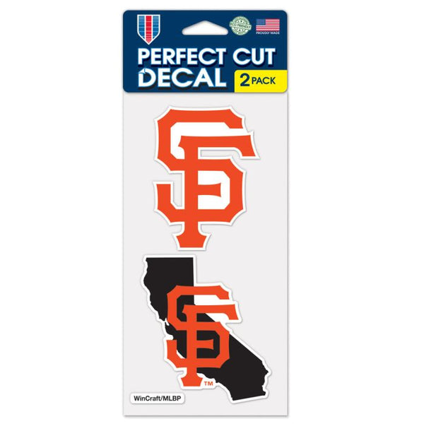 Wholesale-San Francisco Giants State Shaped Perfect Cut Decal Set of two 4"x4"