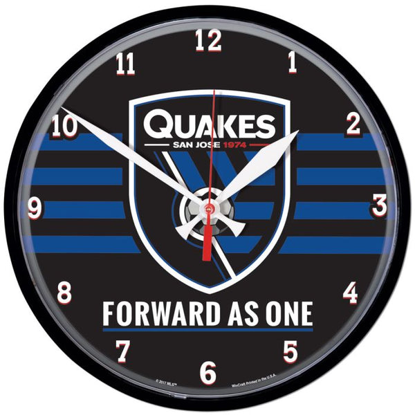 Wholesale-San Jose Earthquakes FORWARD AS ONE Round Wall Clock 12.75"