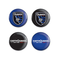 Wholesale-San Jose Earthquakes logos/wordmark Button 4 Pack 1 1/4" Rnd