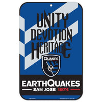 Wholesale-San Jose Earthquakes slogan Plastic Sign 11" x 17"