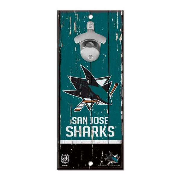 Wholesale-San Jose Sharks Bottle Opener Sign 5x11