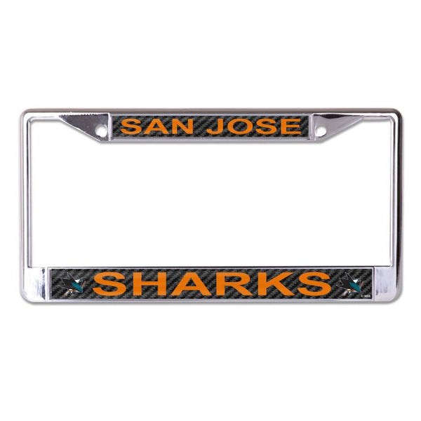 Wholesale-San Jose Sharks CARBON Lic Plt Frame S/L Printed