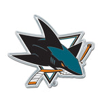 Wholesale-San Jose Sharks Colored Chrome Free Form Auto Emblem