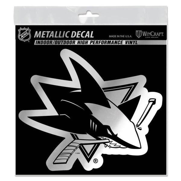 Wholesale-San Jose Sharks Decal Metallic 6" x 6"