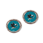 Wholesale-San Jose Sharks Earrings Jewelry Carded Round