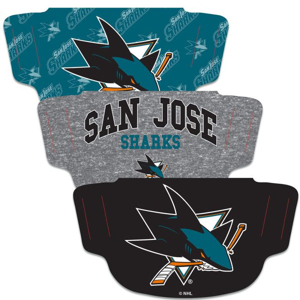 Wholesale-San Jose Sharks Fan Mask Face Cover 3 Pack