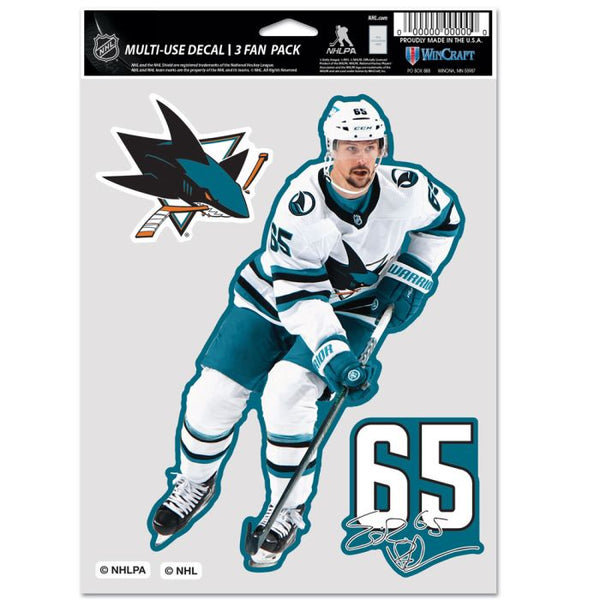 Wholesale-San Jose Sharks Multi Use 3 Fan Pack Erik Karlsson