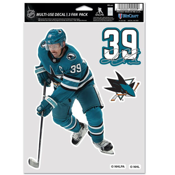 Wholesale-San Jose Sharks Multi Use 3 Fan Pack Logan Couture