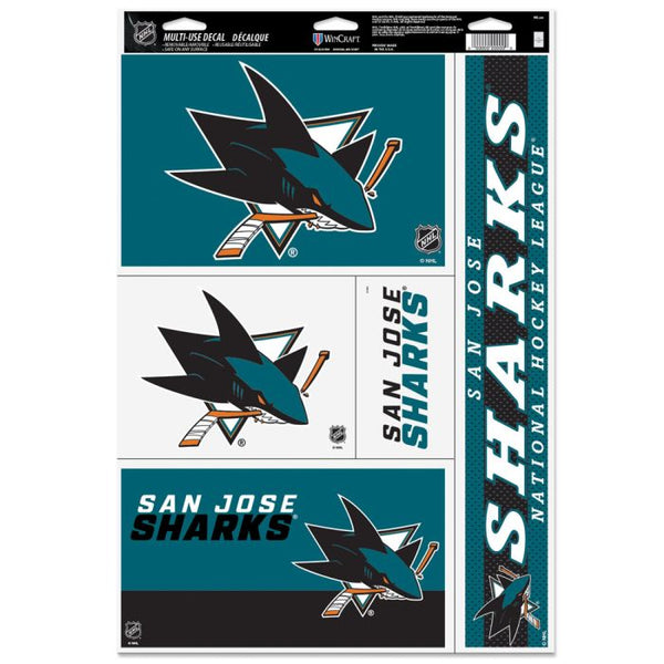 Wholesale-San Jose Sharks Multi Use Decal 11" x 17"