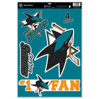 Wholesale-San Jose Sharks Multi-Use Decal 11" x 17"