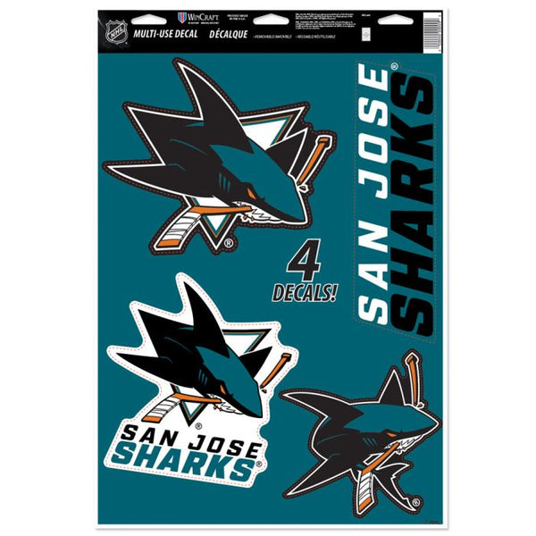 Wholesale-San Jose Sharks Multi-Use Decal 11" x 17"