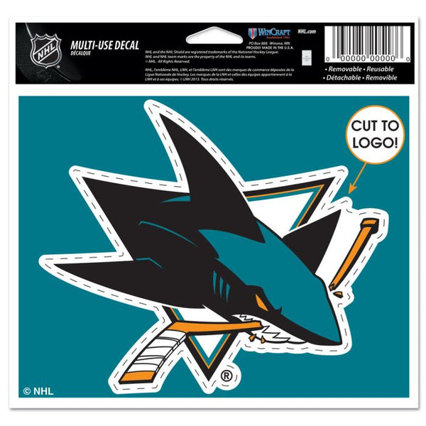 Wholesale-San Jose Sharks Multi-Use Decal - cut to logo 5" x 6"