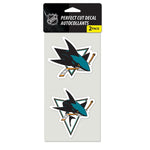 Wholesale-San Jose Sharks Perfect Cut Decal set of two 4"x4"