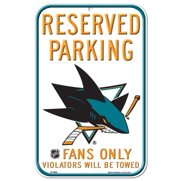 Wholesale-San Jose Sharks Reserved Parking Plastic Sign 11" x 17"