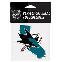 Wholesale-San Jose Sharks STATE Perfect Cut Color Decal 4" x 4"