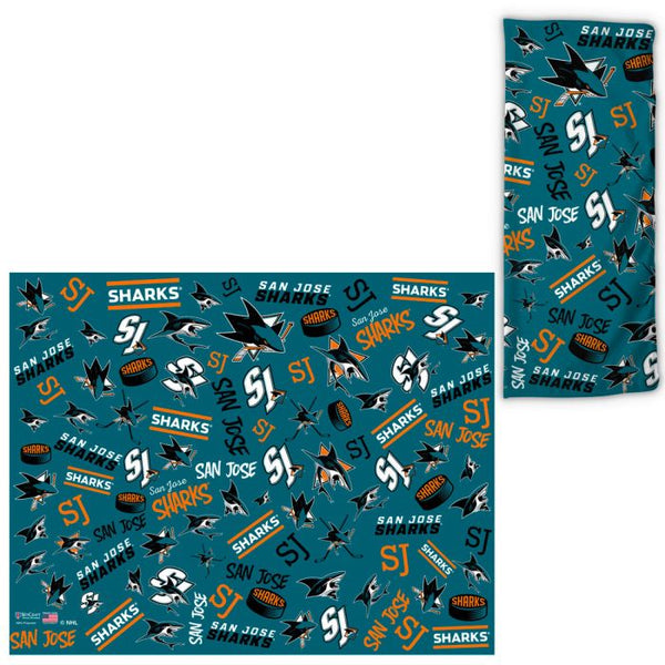 Wholesale-San Jose Sharks Scatter Print Fan Wraps