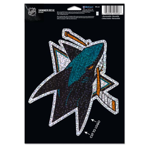 Wholesale-San Jose Sharks Shimmer Decals 5" x 7"