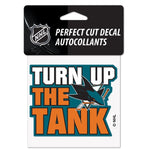 Wholesale-San Jose Sharks Slogan Perfect Cut Color Decal 4" x 4"