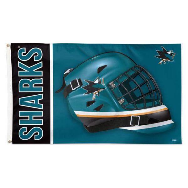 Wholesale-San Jose Sharks mask Flag - Deluxe 3' X 5'