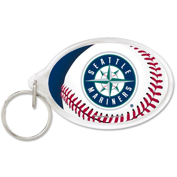 Wholesale-Seattle Mariners Acrylic Key Ring Carded Oval