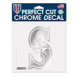 Wholesale-Seattle Mariners Chrome Perfect Cut Decal 6" x 6"