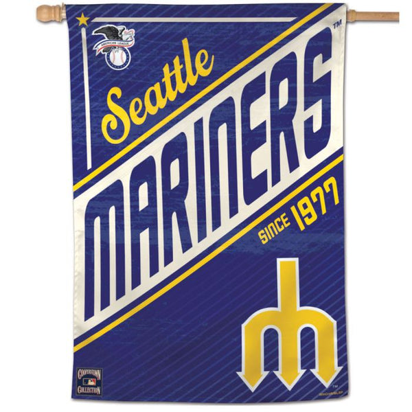 Wholesale-Seattle Mariners / Cooperstown Cooperstown Vertical Flag 28" x 40"