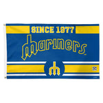 Wholesale-Seattle Mariners EStablished Flag - Deluxe 3' X 5'