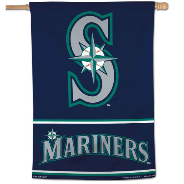 Wholesale-Seattle Mariners Wordmark Vertical Flag 28" x 40"