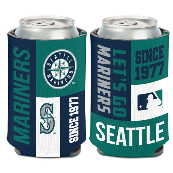 Wholesale-Seattle Mariners color block Can Cooler 12 oz.