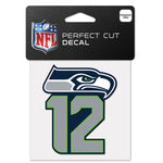 Wholesale-Seattle Seahawks / 12th Man Seahawks Perfect Cut Color Decal 4" x 4"