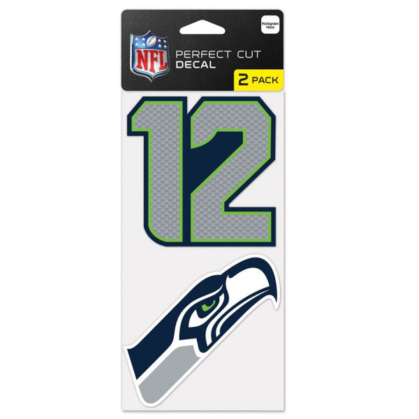 Wholesale-Seattle Seahawks / 12th Man Seahawks Seahawks 12 Perfect Cut Decal Set of two 4"x4"