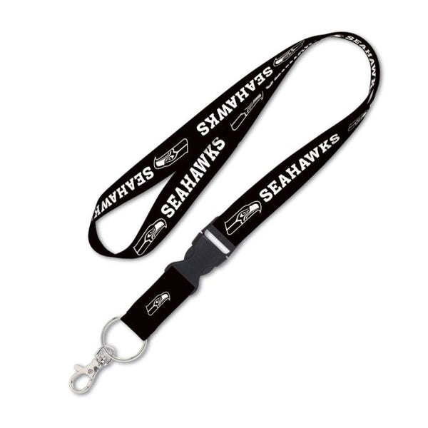 Wholesale-Seattle Seahawks Black Lanyard w/detachable buckle 1"