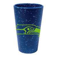 Wholesale-Seattle Seahawks Blue Speckle 16 oz Silicone Pint Glass