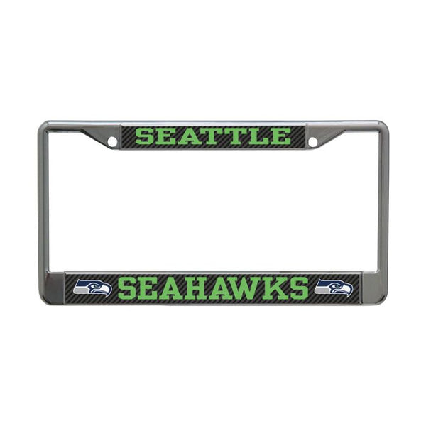 Wholesale-Seattle Seahawks CARBON Lic Plt Frame S/L Printed