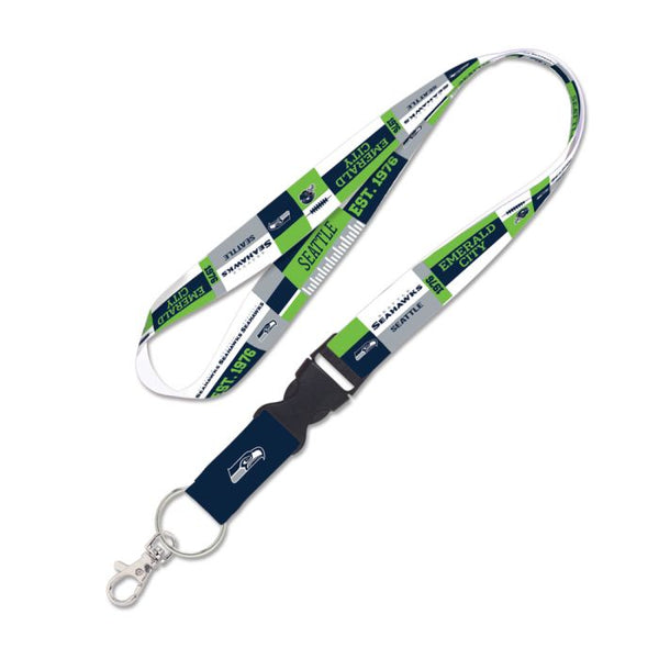 Wholesale-Seattle Seahawks Color Block Lanyard w/detachable buckle 1"