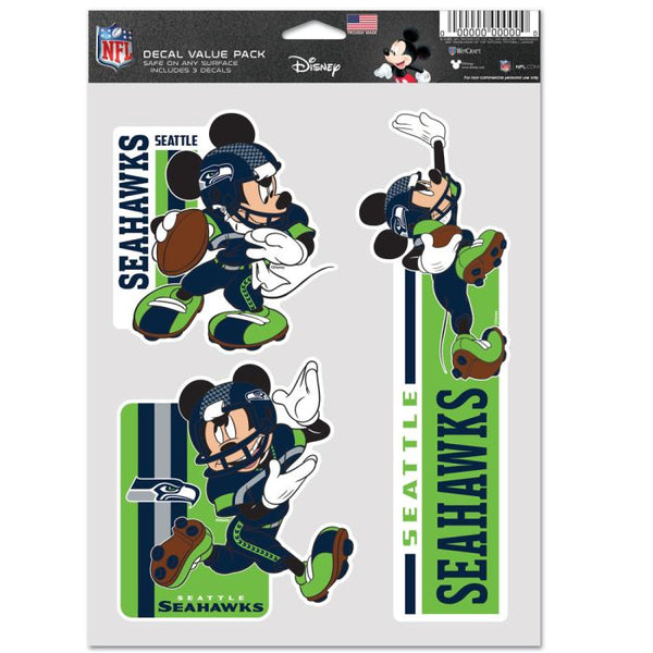 Wholesale-Seattle Seahawks / Disney Mickey Mouse Multi Use 3 Fan Pack