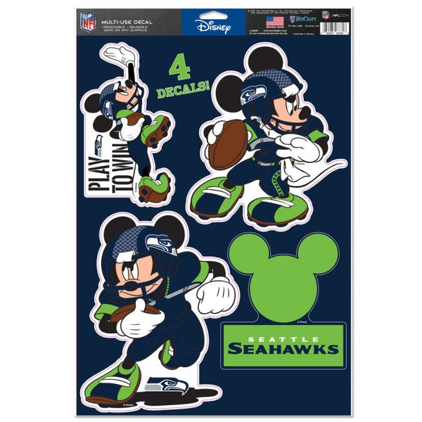Wholesale-Seattle Seahawks / Disney Mickey Mouse Multi-Use Decal 11" x 17"