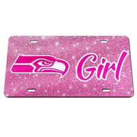 Wholesale-Seattle Seahawks GLITTER BACKGROUND Acrylic Classic License Plates