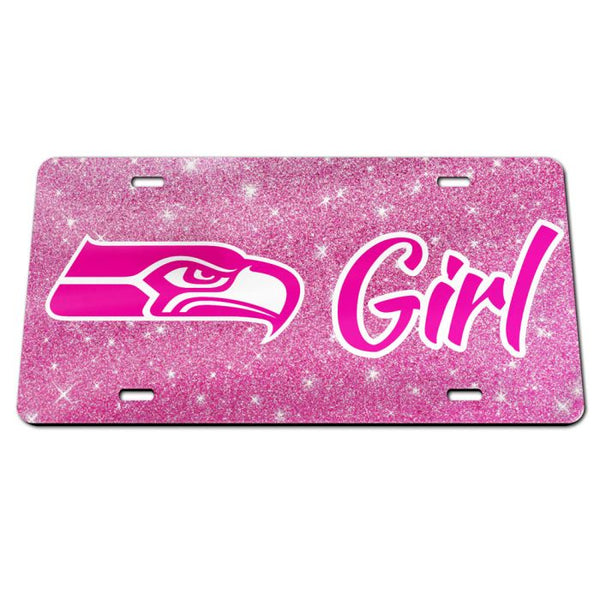 Wholesale-Seattle Seahawks GLITTER BACKGROUND Acrylic Classic License Plates